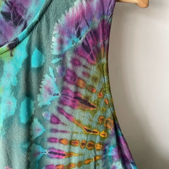 Boho Hippie Tie Dye Tank Dress - Picture 3 of 5